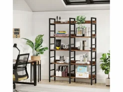 Biblioteca, Estantería de oficina de 5 niveles, Estantería de pie, Biblioteca abierta, Grande, Estilo industrial, 180 x 80 x 30 cm^Tribesigns Hot
