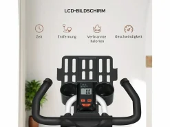 Bicicleta estática con resistencia ajustable, ABS, color blanco/negro, volante de inercia de 8 kg (103x53x114cm)^ Best