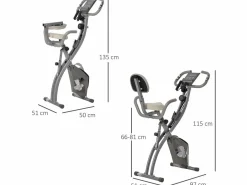 Homcom Bicicleta estática 97x51x115 cm Gris Clearance