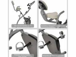 Homcom Bicicleta estática 97x51x115 cm Gris Clearance