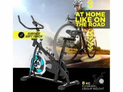 Leonardo Bicicleta estática indoor Fit Bike con volante de inercia profesional 8kg Minerva - Azul New