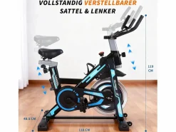 Bicicleta estática magnética con pantalla LCD y soporte para tableta - Bicicleta estática para el hogar^NETTLIFE Outlet