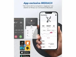 MERACH Bicicleta Estática 4 en 1, LCD, Bluetooth, APP, 16 Niveles Magnéticos, Monitor de Frecuencia Cardíaca, Plegable, Silenciosa, X-Bike, Negro Hot