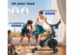 MERACH Bicicleta Estática|Bicicleta estática silenciosa, resistencia ajustable, pantalla LED, APP, carga 136 kg, ideal para casa