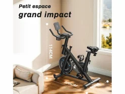 MERACH Bicicleta Estática|Bicicleta estática silenciosa, resistencia ajustable, pantalla LED, APP, carga 136 kg, ideal para casa