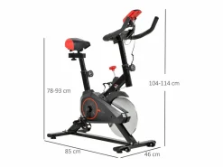 Homcom Bicicleta estática negro y rojo 85x46x114 cm Multicolor Hot