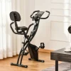 Bicicleta estática plegable 2 en 1, 8 niveles de resistencia magnética, acero, color negro (105 x 48 x 118 cm) Discount