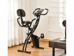Bicicleta estática plegable 2 en 1, 8 niveles de resistencia magnética, acero, color negro (105 x 48 x 118 cm) Discount