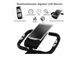 Bicicleta estática plegable 2 en 1, 8 niveles de resistencia magnética, acero, color negro (105 x 48 x 118 cm) Discount
