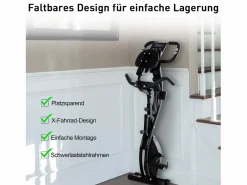 Bicicleta estática plegable 2 en 1, 8 niveles de resistencia magnética, acero, color negro (105 x 48 x 118 cm) Discount