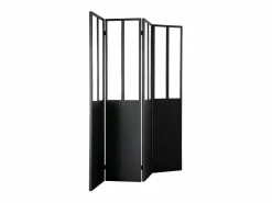 Biombo 4 paneles en metal y cristal RACK^Miliboo Best