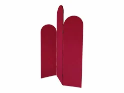OZAIA Biombo asimétrico 3 paneles de terciopelo, L. 120 x A. 180 cm, Rojo, CARMIDA Granate Hot