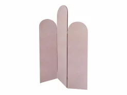 Biombo asimétrico de 3 paneles de terciopelo, L. 120 x H. 180 cm, , CARMIDA^OZAIA Sale