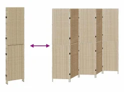 Biombo 242 x 180 cm. polirratán Beige Best