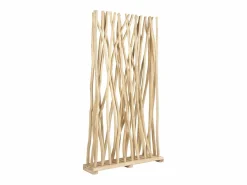 OZAIA Biombo de madera de teca - Ancho 100 x Prof. 25 x Alt. 180 cm - Natural - GAYANA Color natural claro Clearance