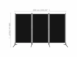 Biombo divisor de 3 paneles 260x180 cm ES531902^ New