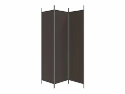 Biombo divisor de 3 paneles de tela marrón 150x200 cm ES427057^ New