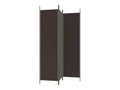 Biombo divisor de 3 paneles de tela marrón 150x200 cm ES427057^ New