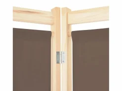 Biombo divisor de 6 paneles de tela marrón 240x170x4 cm ES264747 Marru00f3n Discount