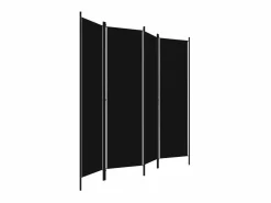 Biombo divisor de 4 paneles 200x180 cm ES200897 Negro Sale
