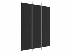 Biombo divisor de 3 paneles de tela 150x200 cm ES844330 Negro Hot