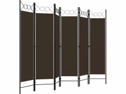 Biombo|Biombo divisor de 6 paneles marrón 240x180 cm ES403632