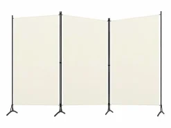 Biombo|Biombo divisor de 3 paneles tela blanco 260x180 cm ES410188