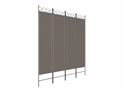 Biombo divisor de 4 paneles de tela 160x220 cm ES122284 Gris antracita Clearance