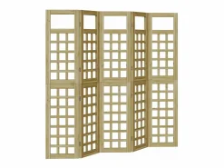 Biombo|Biombo exterior plegable 5 piezas marrón 200 x 180 cm