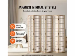 Biombo Japonés SucceBuy De 6 Paneles Para Separación De Ambientes Beige Clearance