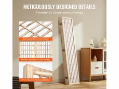 Biombo Japonés SucceBuy De 6 Paneles Para Separación De Ambientes Beige Clearance