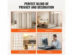 Biombo Japonés SucceBuy De 6 Paneles Para Separación De Ambientes Beige Clearance