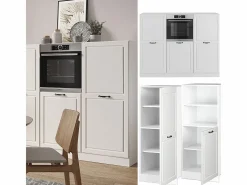 Vicco Bloque de cocina casa de campo blanca/blanca 180x46x81.6 r-line Blanco