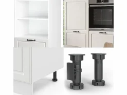 Vicco Bloque de cocina casa de campo blanca/blanca 180x46x81.6 r-line Blanco