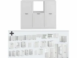 Vicco Bloque de cocina casa de campo blanca/blanca 180x46x81.6 r-line Blanco
