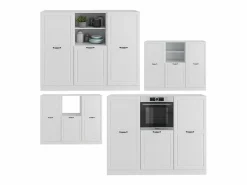 Vicco Bloque de cocina casa de campo blanca/blanca 180x46x81.6 r-line Blanco