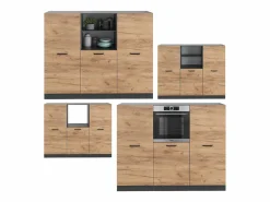 Vicco Bloque de cocina oro power roble/antracita 180x46x81.6 r-line Color natural oscuro Sale