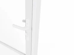 Bloque de puerta blanca reversible de aluminio y vidrio templado - Alt. 204 x An. 83 cm - MASERU^Vente-unique