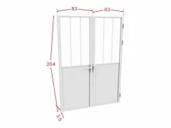 Vente-unique Puerta Con Marco|Bloque de puerta reversible, MDF y vidrio templado - 2 x Alt. 204 x An. 83 cm - ERMELO