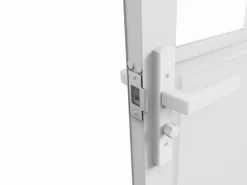 Vente-unique Puerta Con Marco|Bloque de puerta reversible, MDF y vidrio templado - 2 x Alt. 204 x An. 83 cm - ERMELO