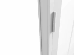 Vente-unique Bloque de puerta reversible, aluminio, MDF y vidrio templado, Alt. 204 x An. 83 cm, ERMELO Blanco Discount