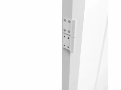 Vente-unique Bloque de puerta reversible, aluminio, MDF y vidrio templado, Alt. 204 x An. 83 cm, ERMELO Blanco Discount