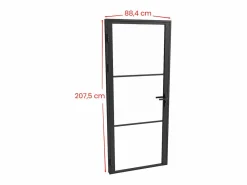 Bloque de puerta de aluminio y vidrio templado - Alt. 204 x An. 83 cm - MASERU^Vente-unique New