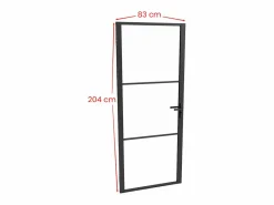 Bloque de puerta de aluminio y vidrio templado - Alt. 204 x An. 83 cm - MASERU^Vente-unique New