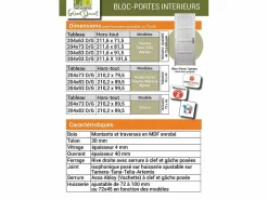 Bloque de Puerta de Vidrio Tana Blanco H204 x L83 Mesa con Varillas de Empuje Izquierda^GD Menuiseries