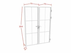 Bloque de puerta doble - aluminio y vidrio templado - - 2 x 204 x 73 cm - SEROTO^Vente-unique Best