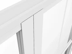 Vente-unique Bloque de puerta doble - aluminio y vidrio templado - - 2 x 204 x 83 cm - SEROTO Blanco Hot