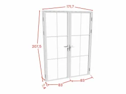 Vente-unique Bloque de puerta doble - aluminio y vidrio templado - - 2 x 204 x 83 cm - SEROTO Blanco Hot