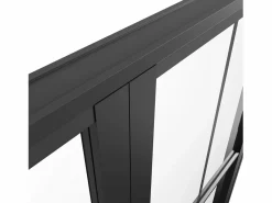 Vente-unique Bloque de puerta doble - aluminio, vidrio translúcido - 2 x Alt. 204 x An. 93 cm - - SEROTO Negro Discount