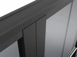 Vente-unique Bloque de puerta doble reversible de vidrio templado ahumado - 2 x Alt. 204 x An. 73 cm - SEROTO Negro Outlet
